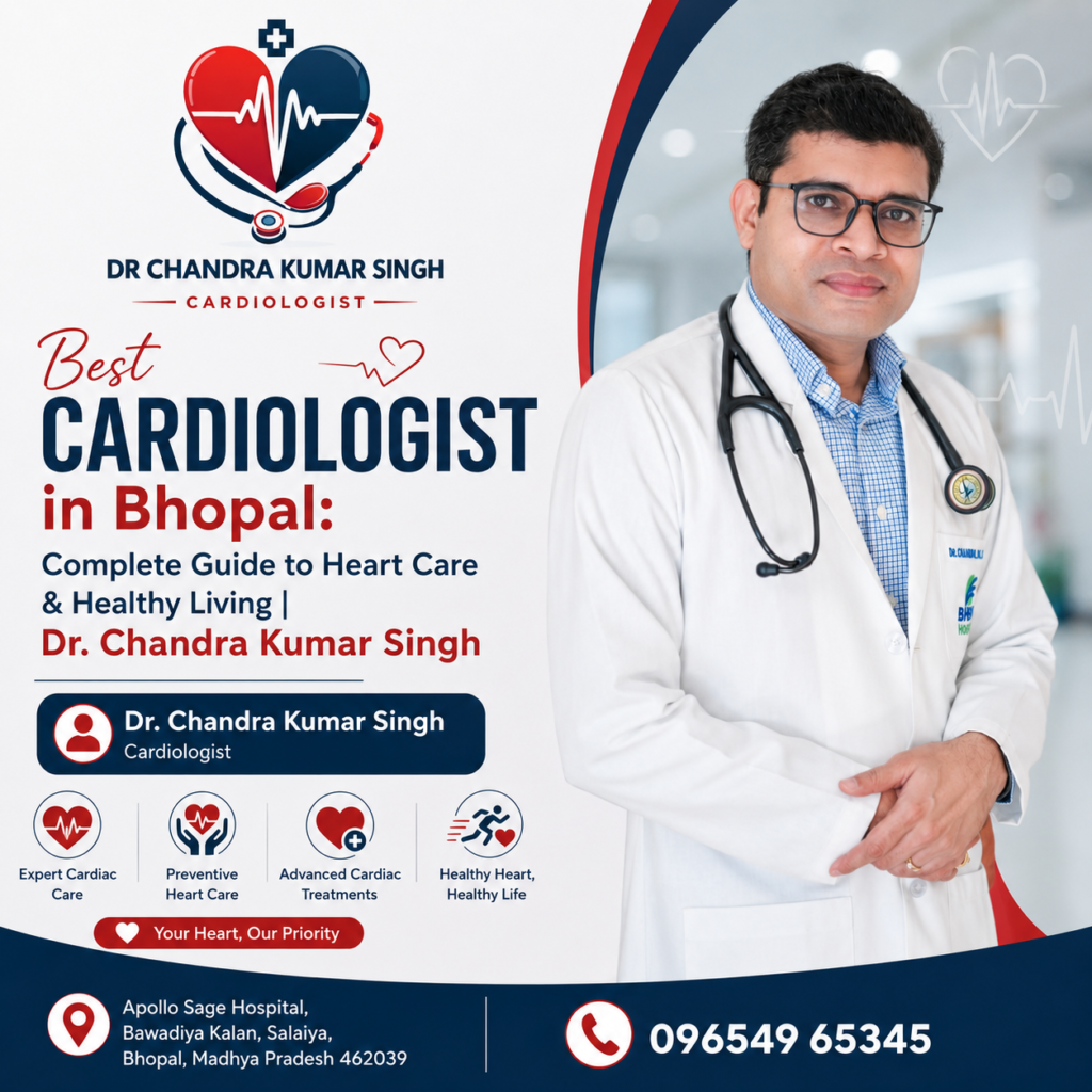 Best Cardiologist in Bhopal Dr. Chandra Kumar Singh at Apollo Sage Hospital providing advanced heart care and cardiology treatment