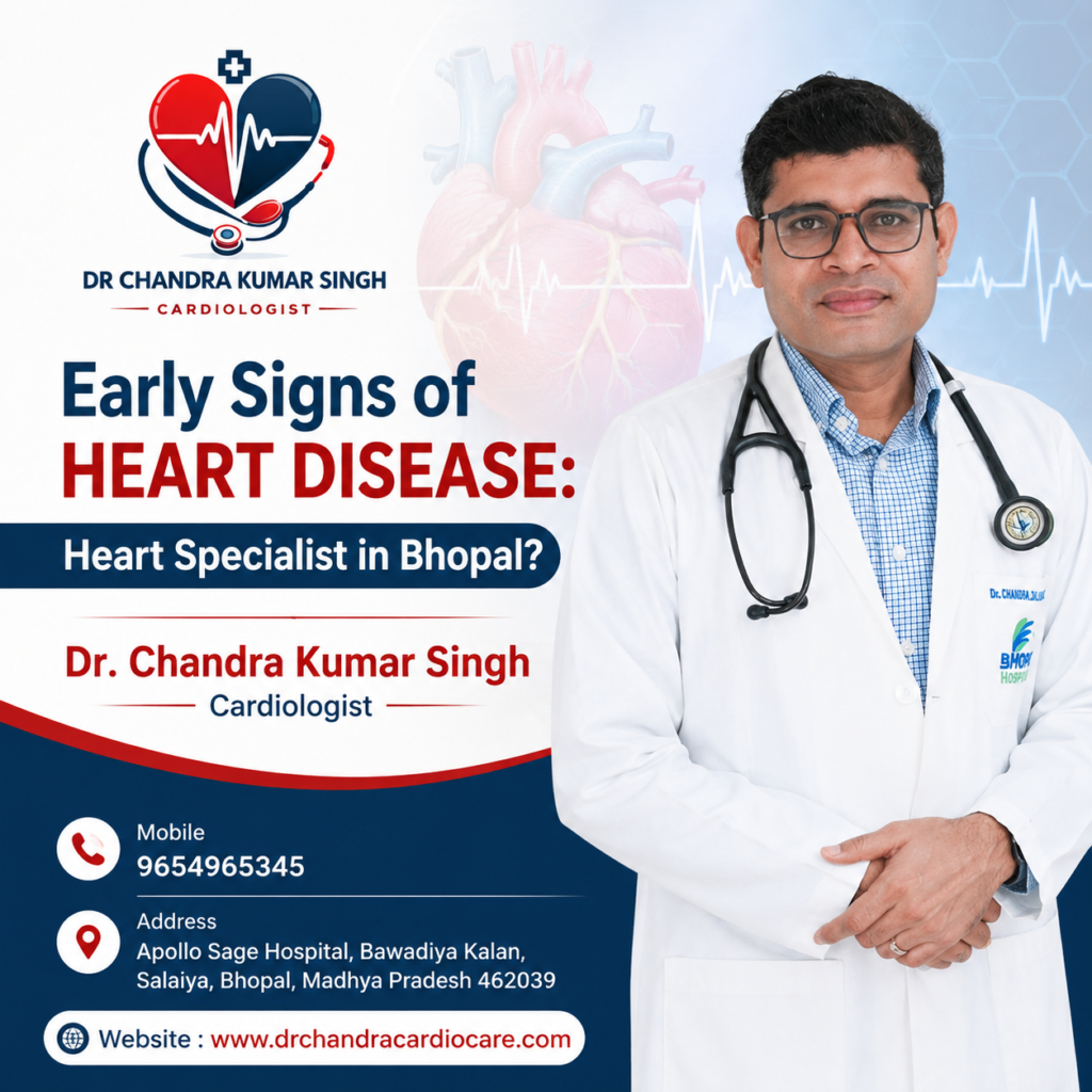 Heart specialist in Bhopal discussing heart symptoms with a patient